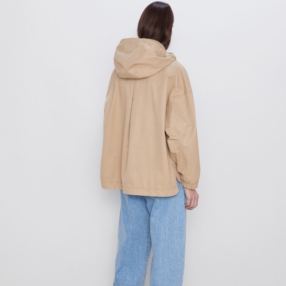 Zara Hooded Jacket in Beige - Picture 3 of 9